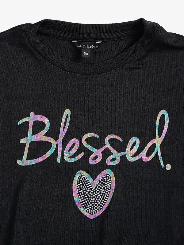 Leo n Babes black cotton printed top