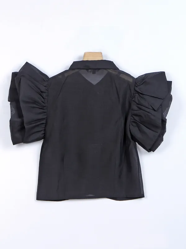 Leo n Babes black georgette shirt