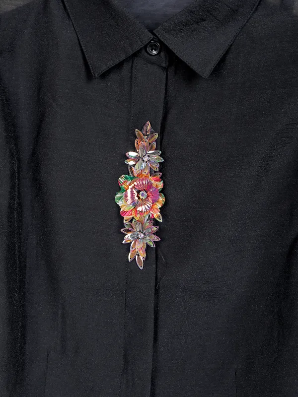 Leo n Babes black georgette shirt