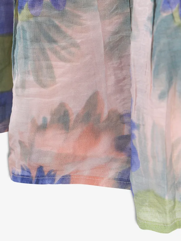 LEO N BABES blue floral printed frock