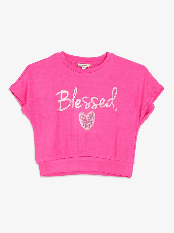 Leo n Babes cotton pink printed top