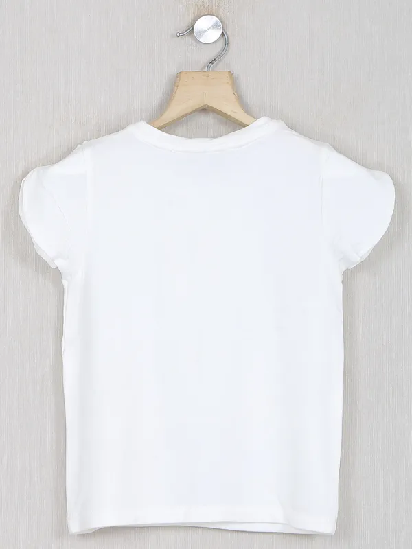 Leo n babes cotton printed casual wear top in white