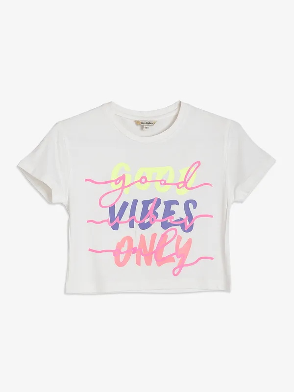 Leo n Babes cotton white half sleeves t shirt