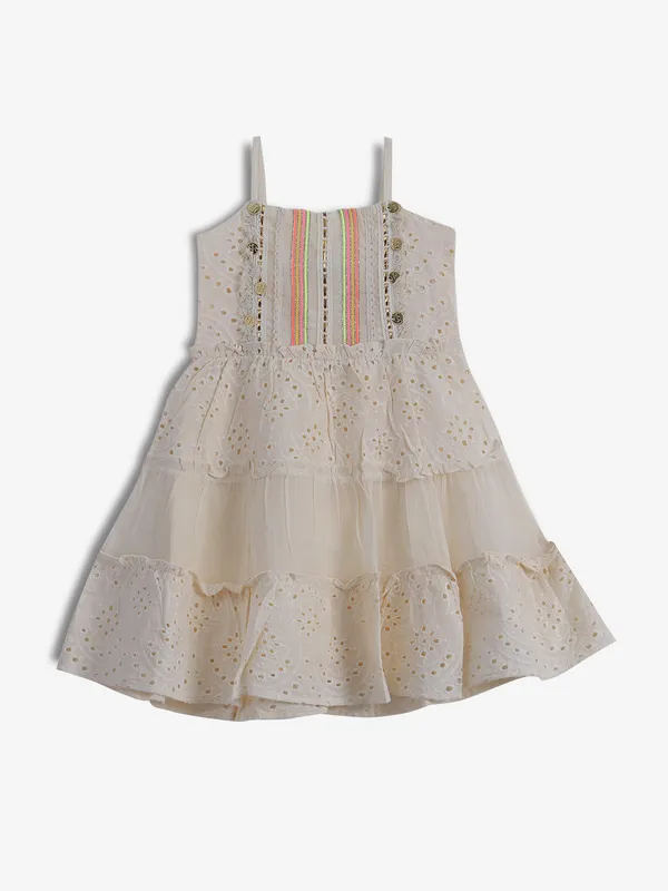 LEO N BABES cream cotton frock