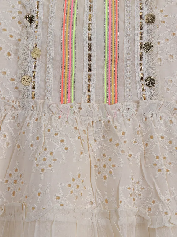 LEO N BABES cream cotton frock