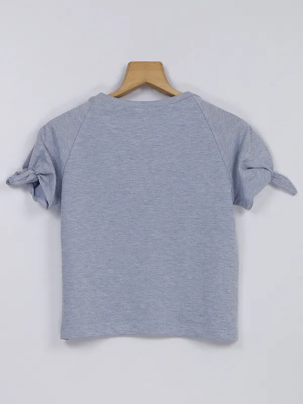 Leo n Babes grey printed cotton t shirt