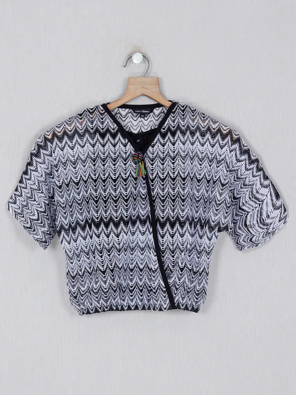 Leo N Babes grey printed cotton top
