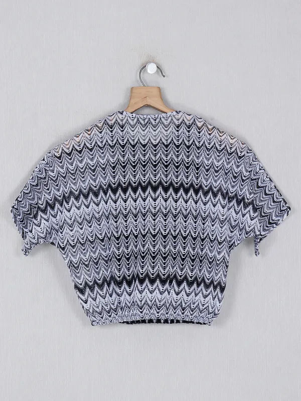 Leo N Babes grey printed cotton top