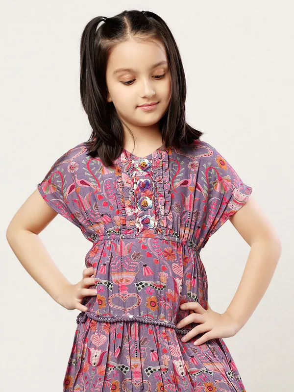 Leo n Babes mauve purple georgette frock