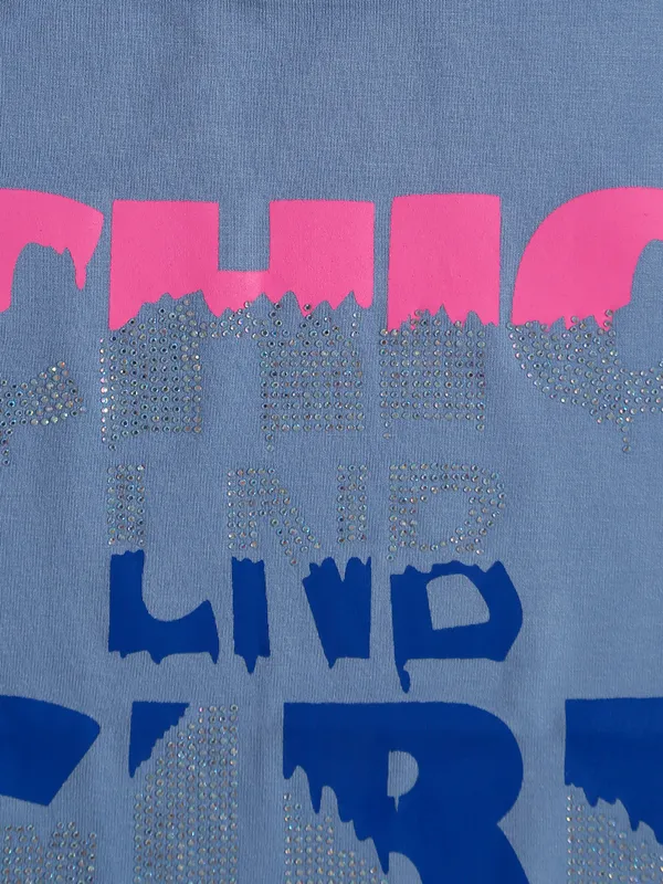 Leo n Babes light blue cotton printed top