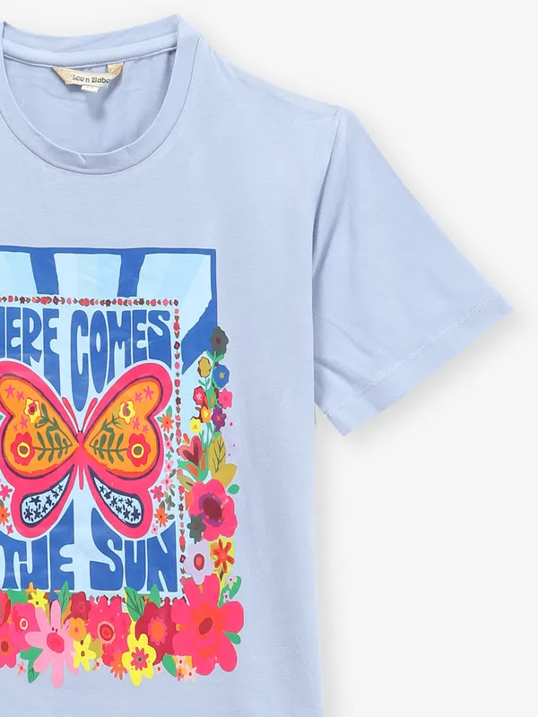 LEO N BABES light blue cotton t-shirt