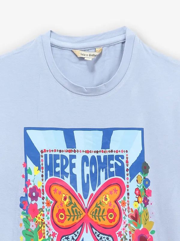 LEO N BABES light blue cotton t-shirt
