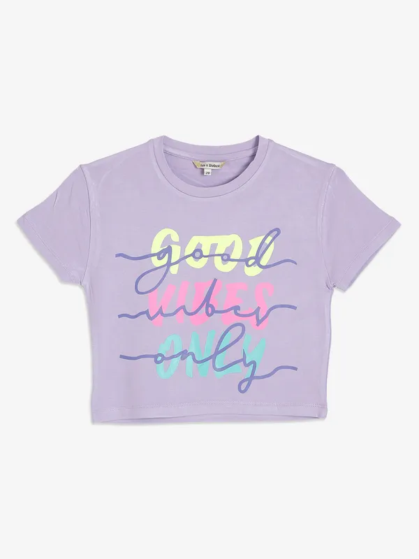 Leo n Babes light purple cotton printed top