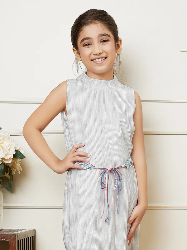 Leo n Babes lycra light grey casual dress