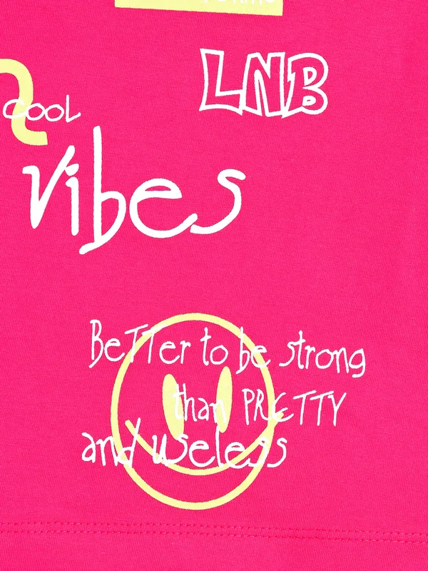 Leo n Babes magenta cotton printed top