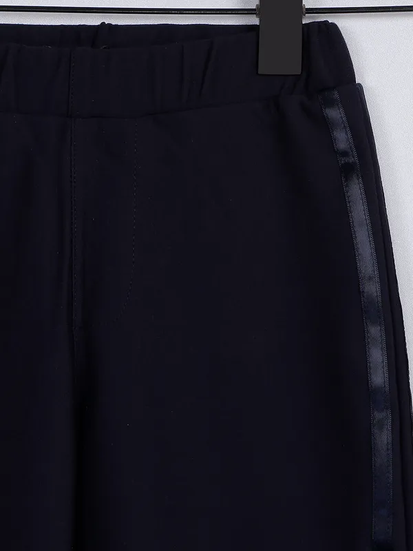 Leo n Babes navy solid lycra pant for girls