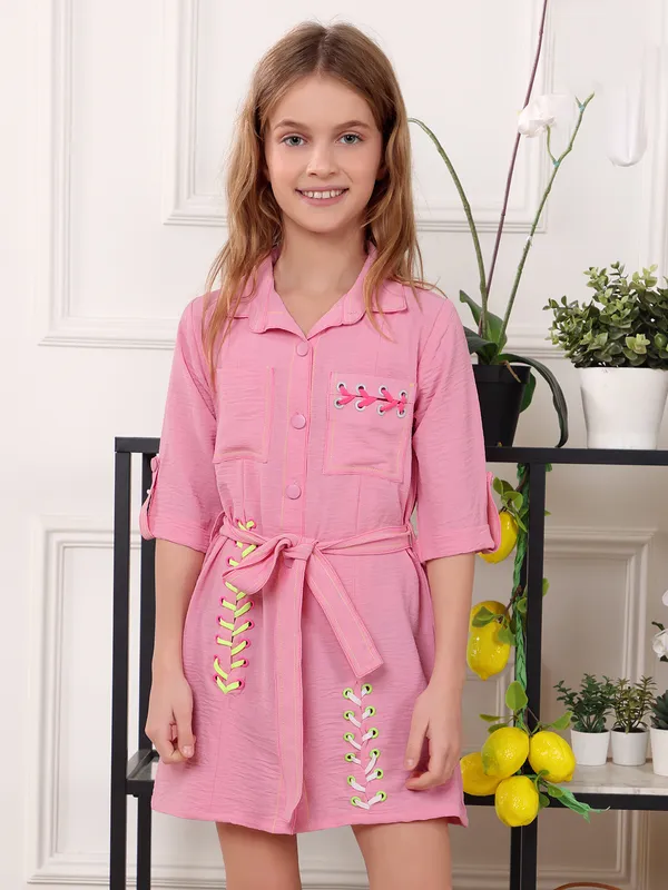 LEO N BABES pink dress in cotton