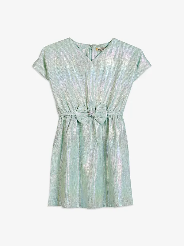 Leo n Babes pista green lycra frock