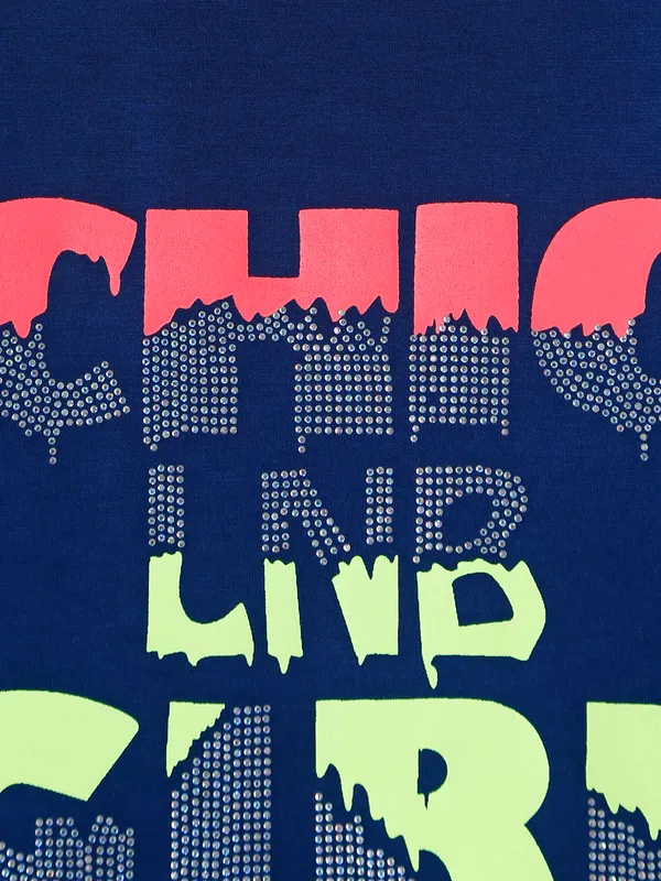 Leo n Babes royal blue cotton printed top