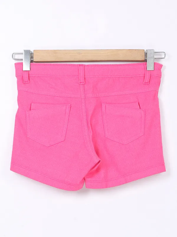 Leo n Babes solid pink denim shorts