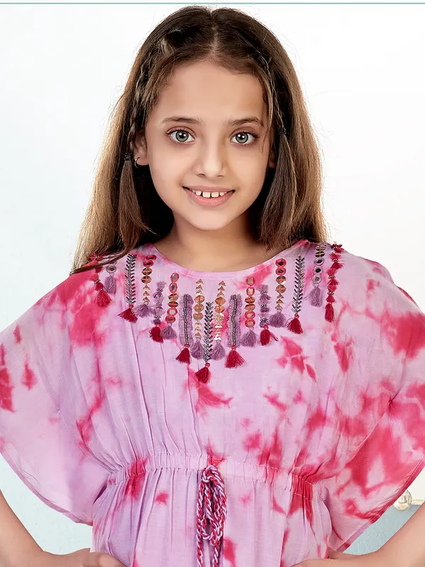 Leo N Babes violet cotton round neck frock