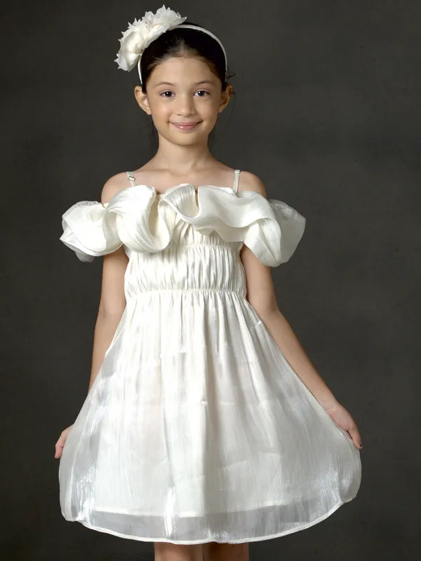 LEO N BABES white frock in organza