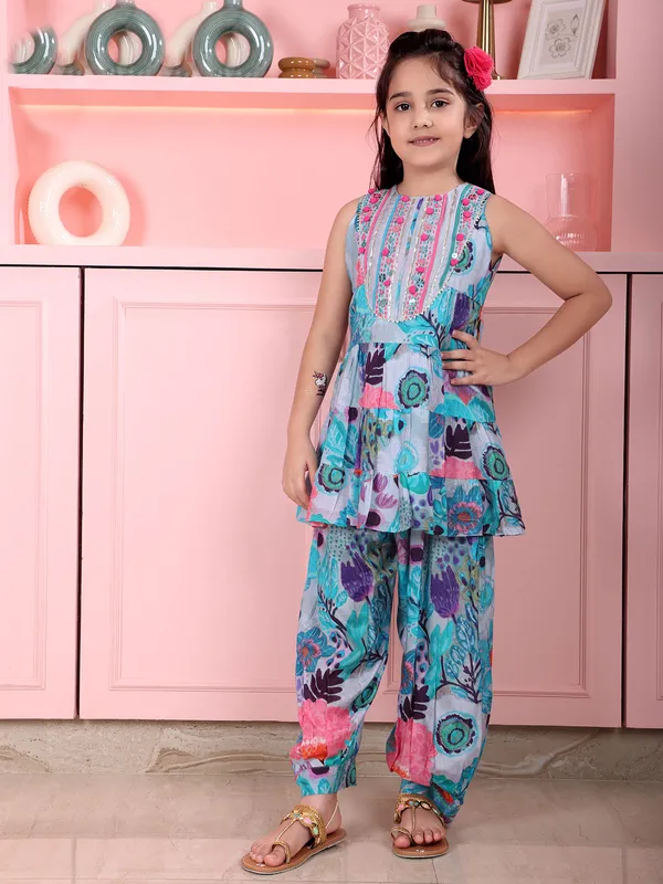 Letest light blue salwar suit for girls