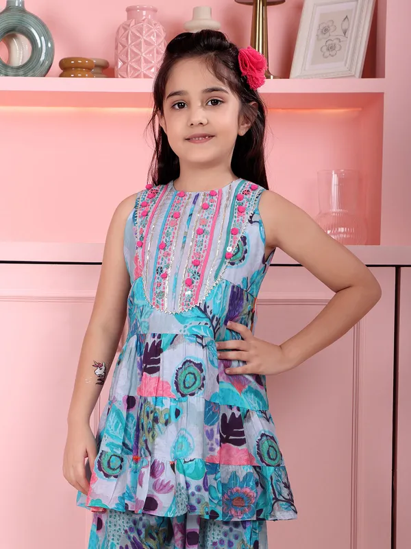 Letest light blue salwar suit for girls