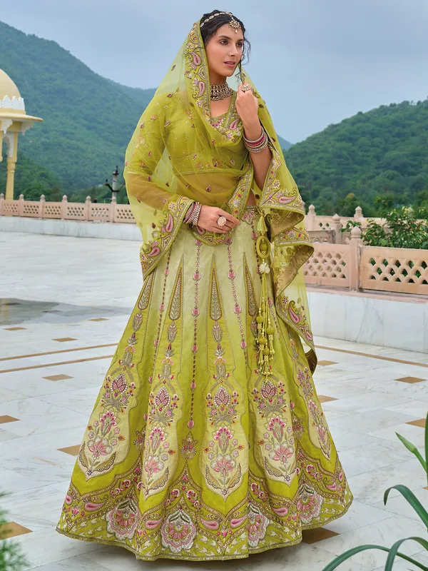 Letest light green lehenga choli for wedding