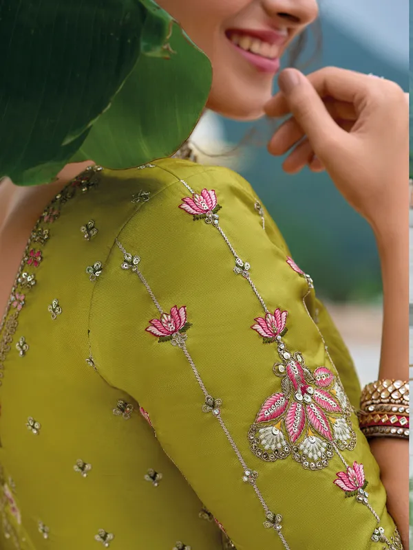 Letest light green lehenga choli for wedding