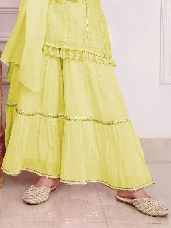 Letest lime sharara suit