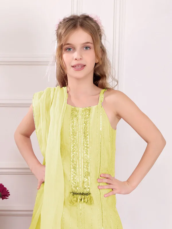 Letest lime sharara suit
