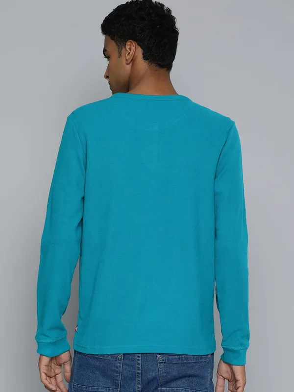 Levis aqua plain knitted t shirt