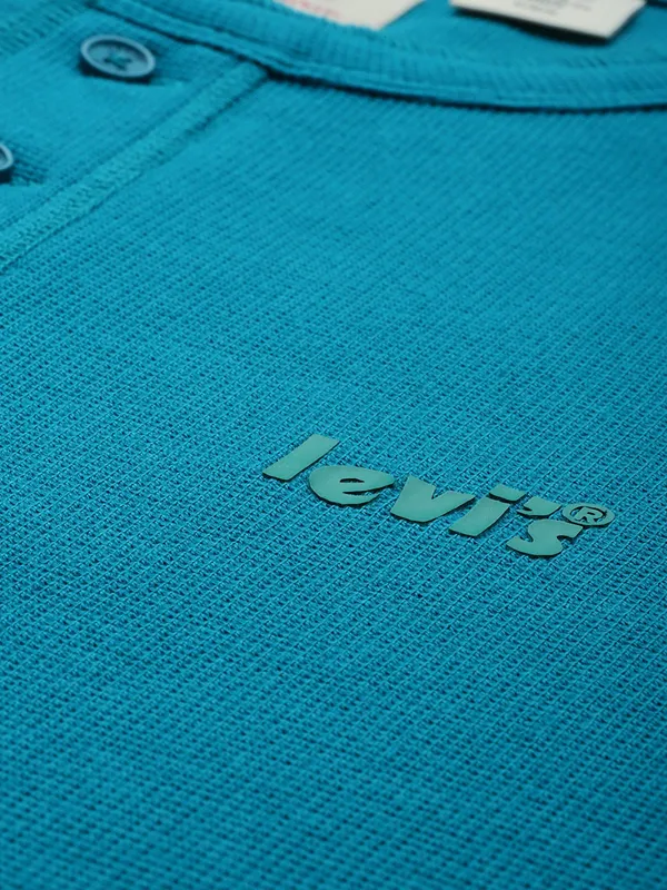 Levis aqua plain knitted t shirt