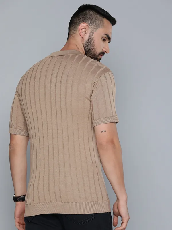 Levis beige cotton stripe t-shirt