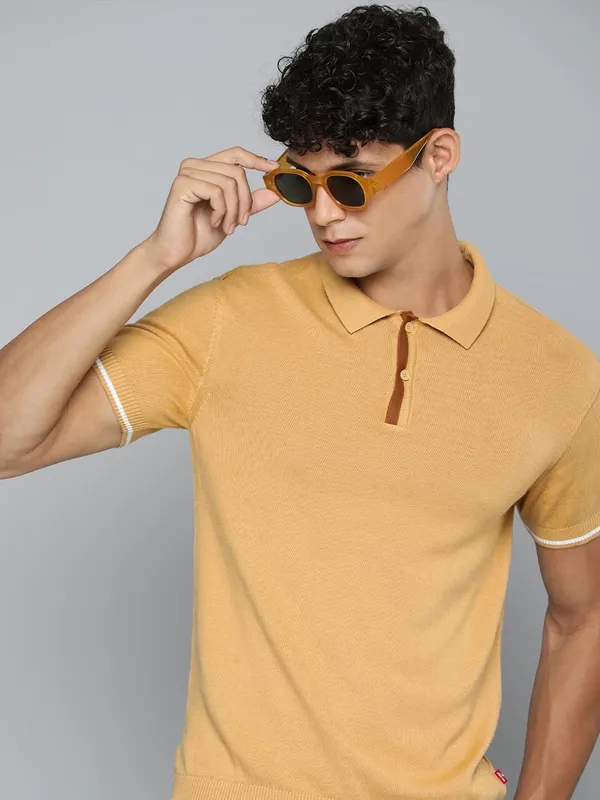 Levis beige plain polo t shirt