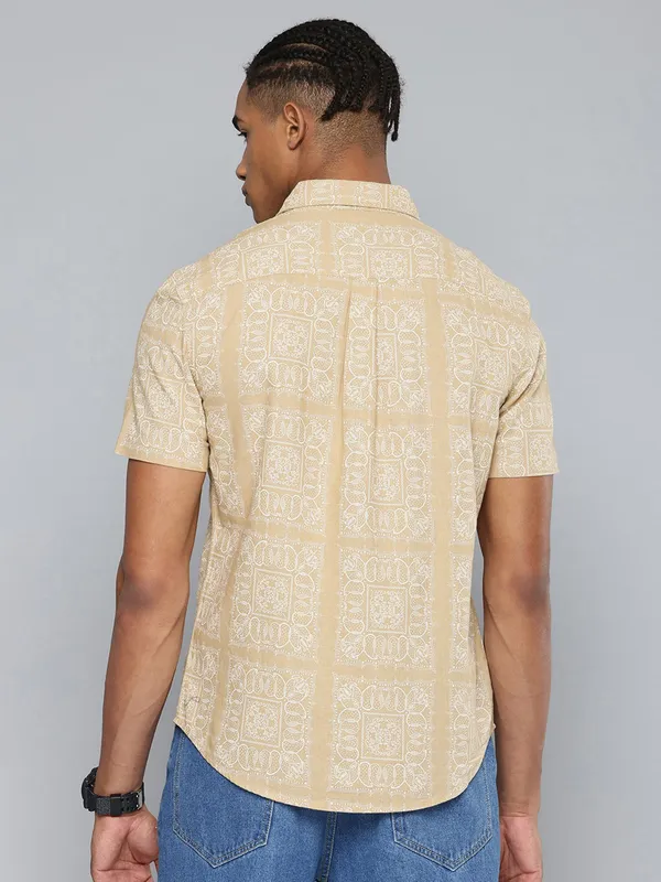 LEVIS beige printed cotton shirt