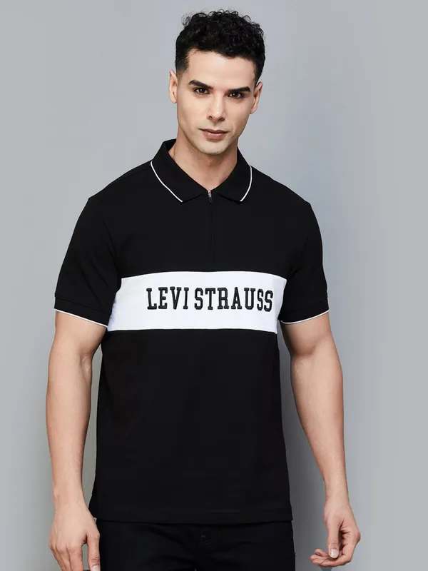 LEVIS black casual cotton t-shirt for men