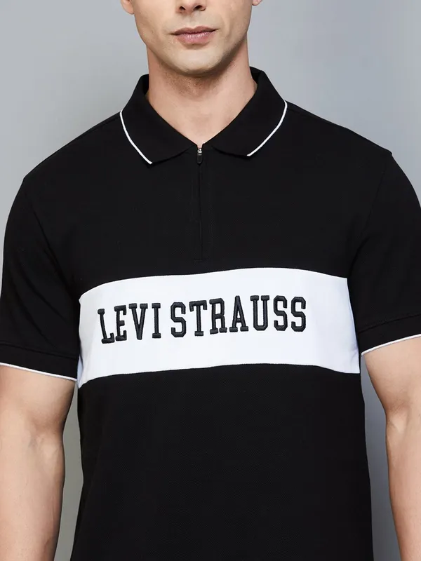LEVIS black casual cotton t-shirt for men