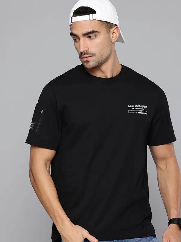LEVIS black cotton t-shirt for men