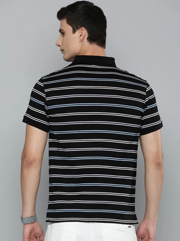 Levis black cotton t shirt with polo neck