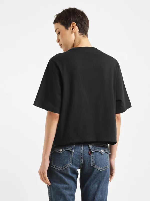 Levis black printed cotton t shirt