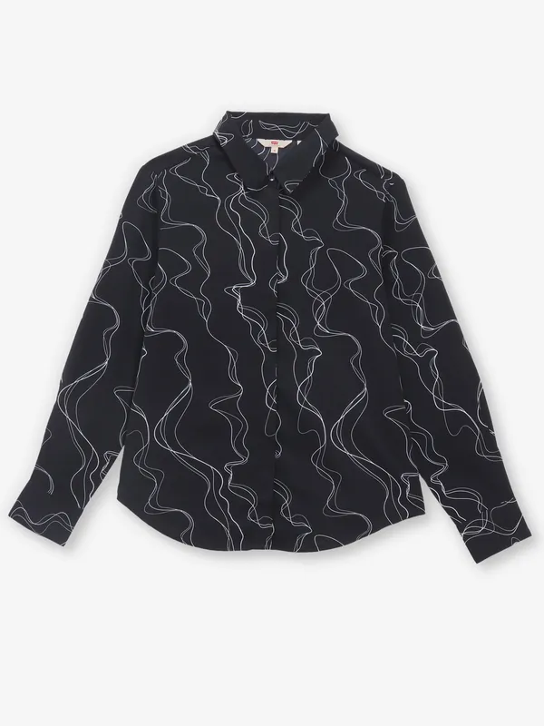 LEVIS black printed linen shirt