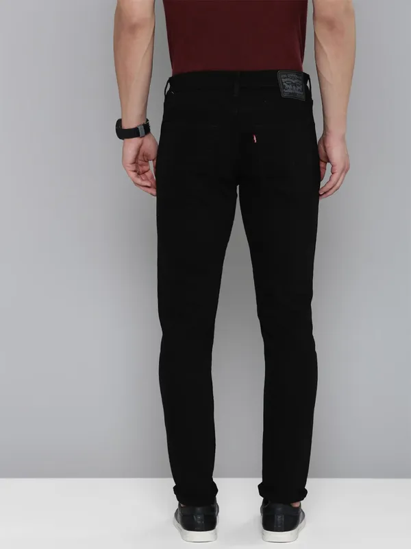 Levis black solid 512 slim taper fit jeans