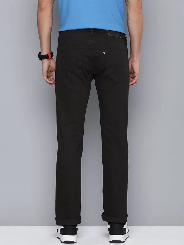 Levis black solid redloop 511 slim fit jeans