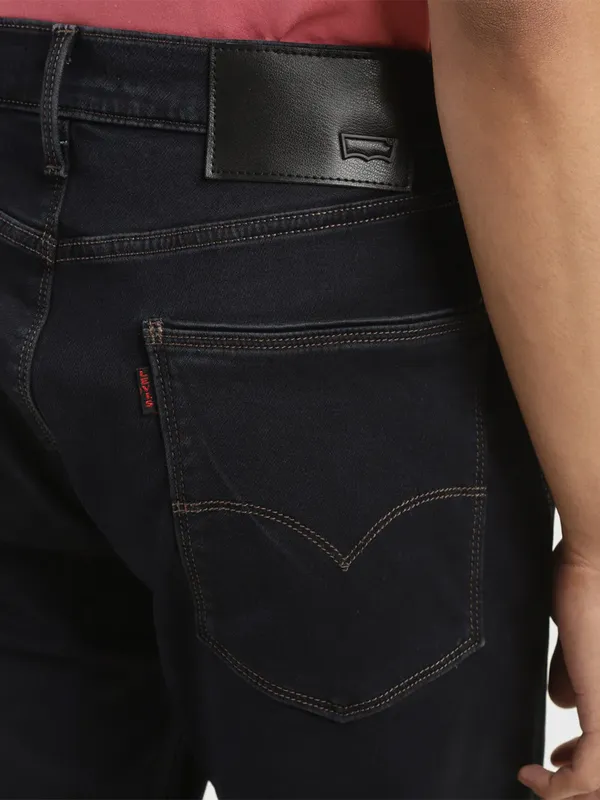 LEVIS black solid slim fit redloop jeans
