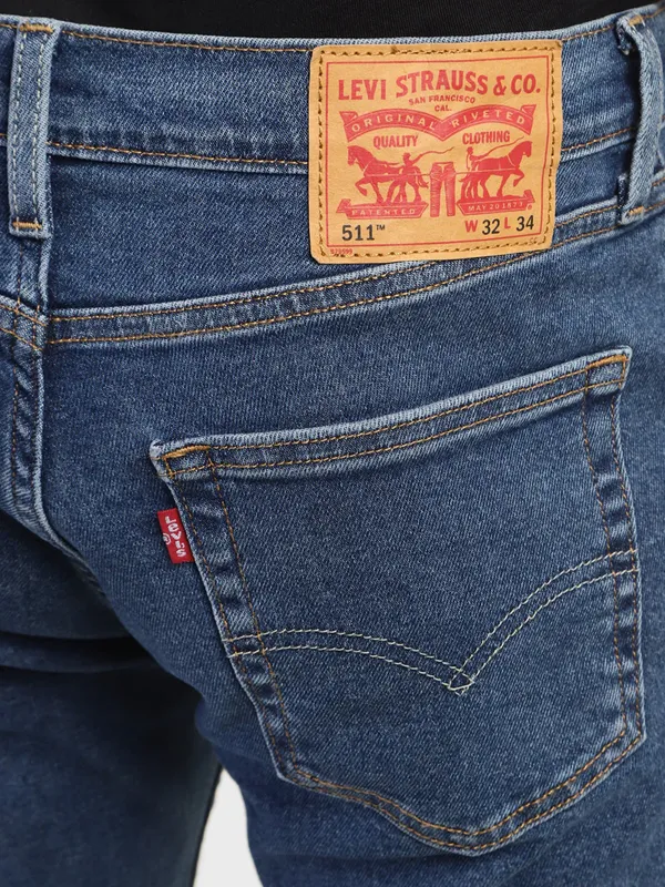 Levis blue 511 slim fit solid jeans