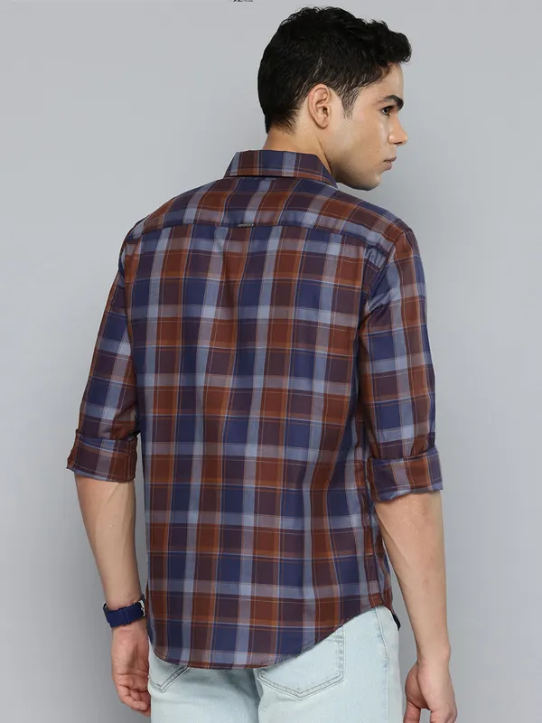 LEVIS blue slim fit flannel casual shirt for men