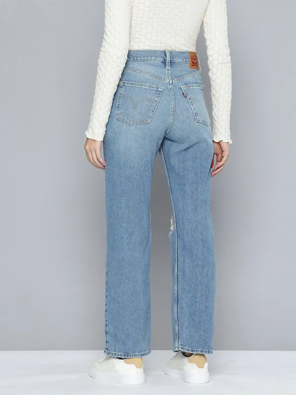 LEVIS blue washed denim straight fit jeans