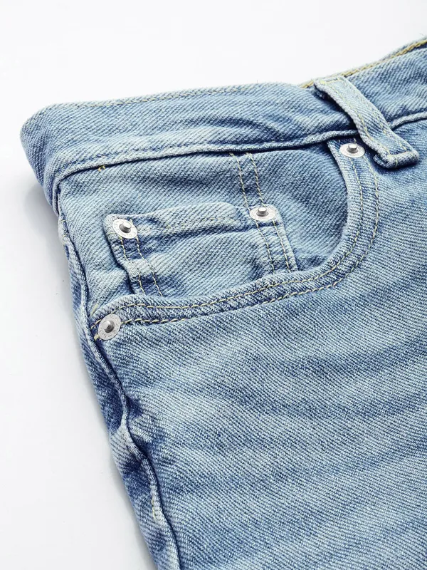 LEVIS blue washed denim straight fit jeans